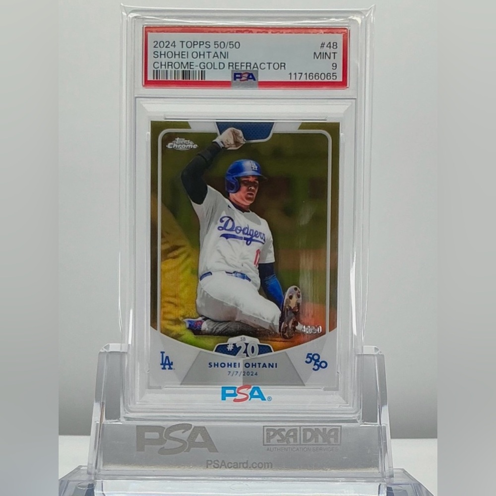 2024 TOPPS 50/50 SHOHEI OHTANI CHROME-GOLD REFRACTOR (/50) #48 PSA9! LOWPOP!